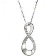 14K White .05 CTW Diamond Infinity-Inspired 18" Necklace