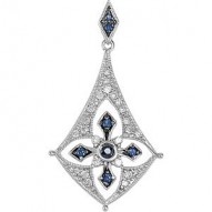Sterling Silver Sapphire & 1/5 CTW Diamond Pendant