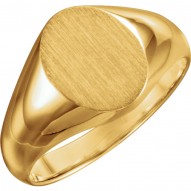 10K Yellow 10x8mm Oval Signet Ring