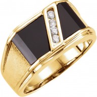 Gents Onyx And Diamond Ring -90003133