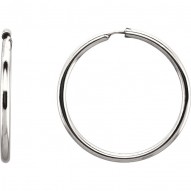 Sterling Silver 19mm Endless Hoop Tube Earrings
