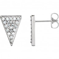14K White 1/3 CTW Diamond Triangle Earrings with Backs