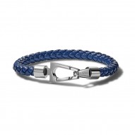 Bulova Blue Braided Leather Bracelet