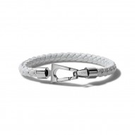 Bulova White Braided Leather Bracelet