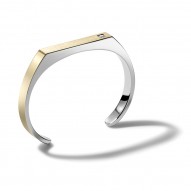 Bulova Stainless Steel Cuff Bracelet with .10ct Diamond