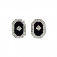 Onyx & Cubic Zirconia Earrings