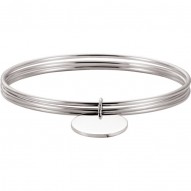 Sterling Silver Triple Bangle Bracelet with Circle Charm