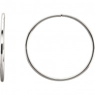 Sterling Silver 40mm Endless Hoop Tube Earrings