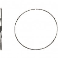 Sterling Silver 65mm Endless Hoop Tube Earrings