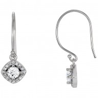 14kt White 3/8 CTW Diamond Earrings