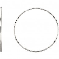 Sterling Silver 60mm Endless Hoop Tube Earrings