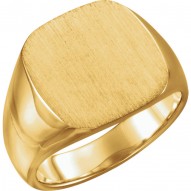 14kt Yellow 10mm Men-s Solid Signet Ring