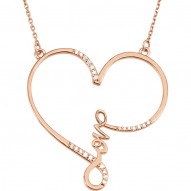 Sterling Silver 1/8 CTW Diamond "Love" Heart Infinity-Inspired 18" Necklace