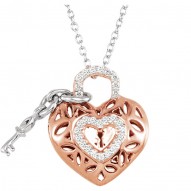 Sterling Silver 1/6 CTW Diamond Heart 18" Necklace