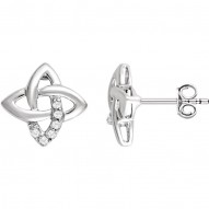 Sterling Silver 1/8 CTW Diamond Earrings