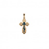 Orthodox Cross Pendant W/blue Inlay -50029637