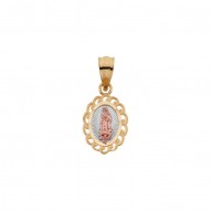 Tricolor Lady Of Guadalupe Oval Pendant -50032223