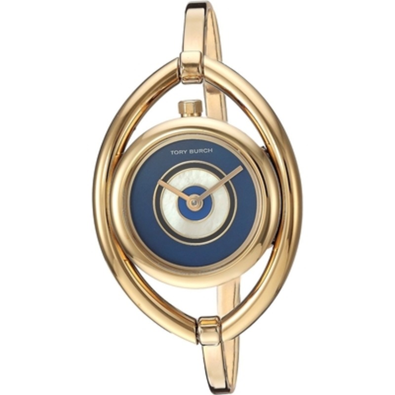 Tory Burch Women's 'Evil Eye' Bangle Watch Gold Tone Navy TBW 5000 - TBW5000