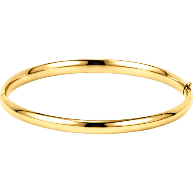 14kt Yellow 4.75mm Hinged Bangle Bracelet - BRC181-240490-P